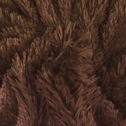 Brun långhårig plysch – 30 mm lugg & tvärsgående stretch (bild 1 av 5)