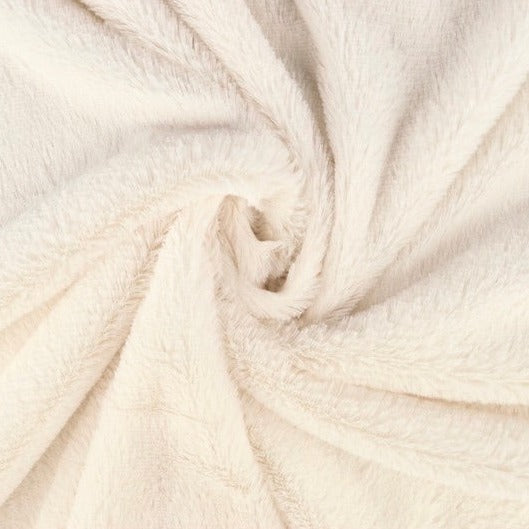 Råvit mjuk plysch – 10 mm lugg & tvärsgående stretch (bild 1 av 5)