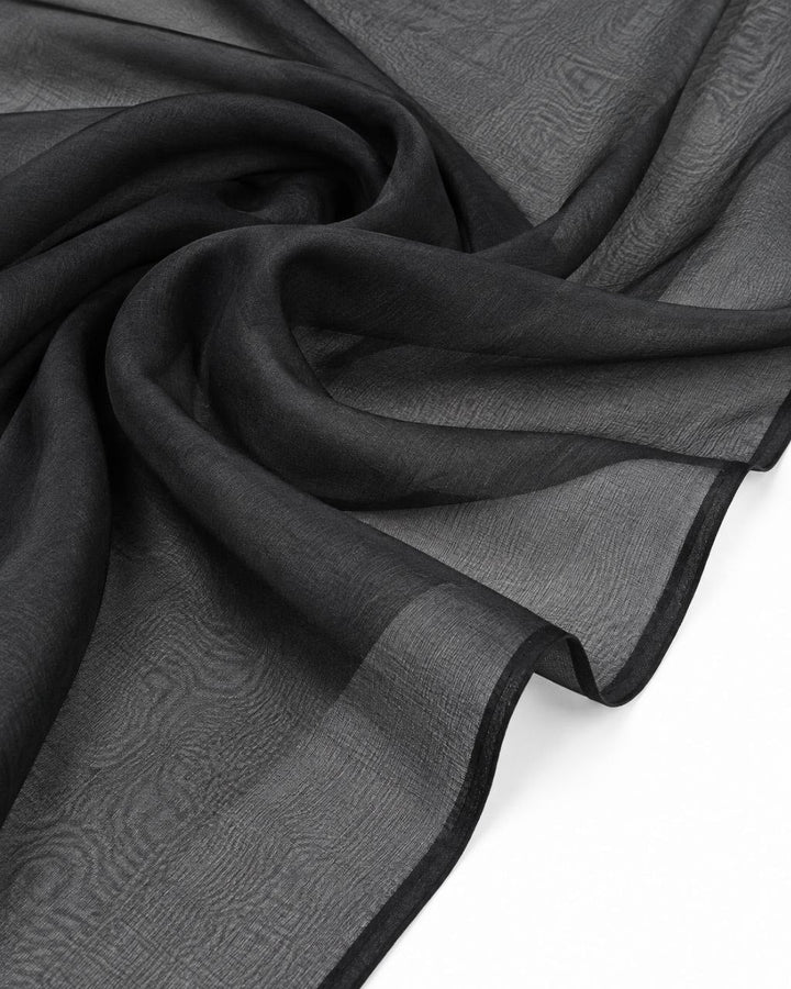 SVART SIDENCHIFFONG – LÄTT, SKIRT CHIFFONGTYG - 140 CM BREDD