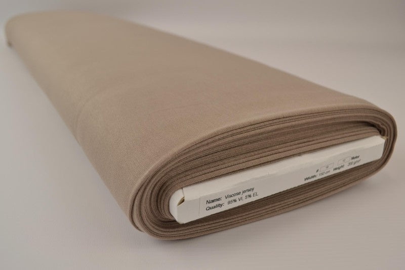 Taupe viscose jersey tyg med stretch (bild 2 av 4)