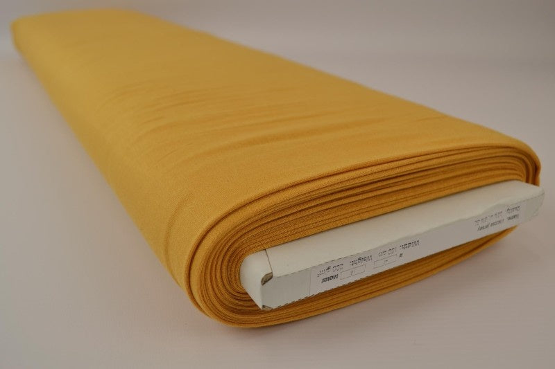 Senapsgul viscose jersey tyg med stretch (bild 2 av 4)