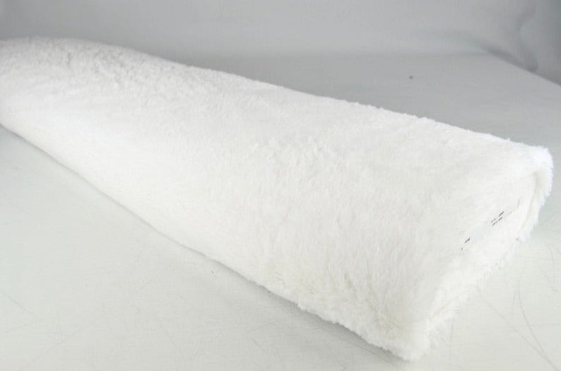 Vit mjuk plysch – 10 mm lugg & tvärsgående stretch (bild 2 av 5)