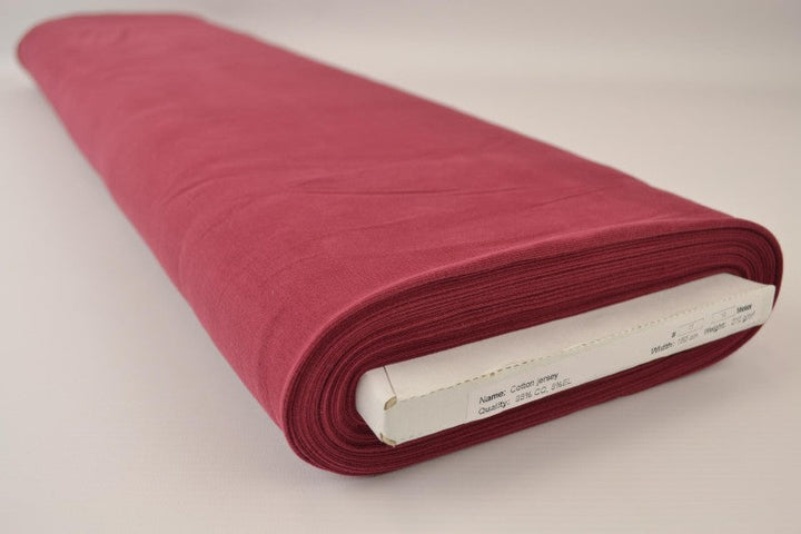 Bordeaux bomullsjersey – naturlig, andningsbar & stretchig (bild 2 av 8)