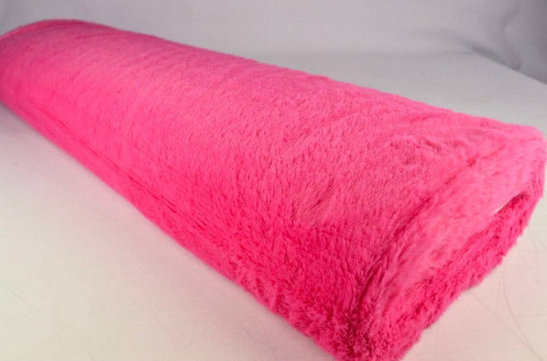 Pink mjuk plysch – 10 mm lugg & tvärsgående stretch (bild 2 av 5)