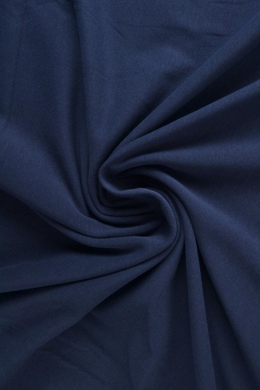 Mörk navy bomullsjersey – naturlig, andningsbar & stretchig (bild 1 av 7)