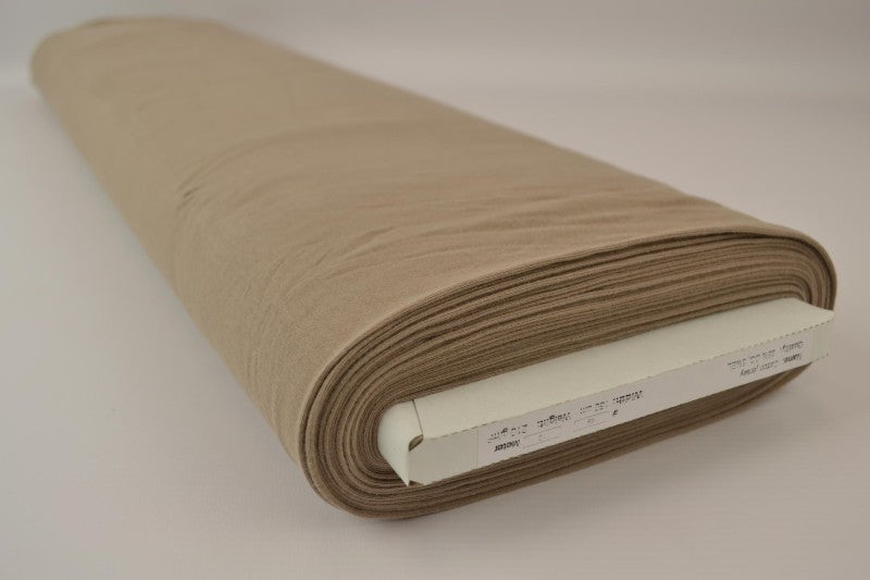 TAUPE BOMULLSJERSEY – NATURLIG, ANDNINGSBAR & STRETCHIG