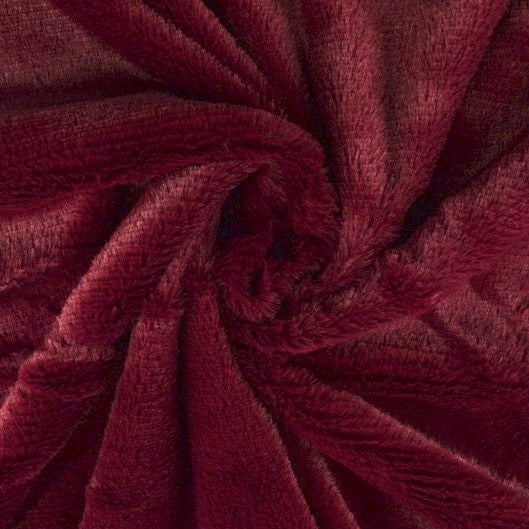 Bordeaux mjuk plysch – 10 mm lugg & tvärsgående stretch (bild 1 av 5)