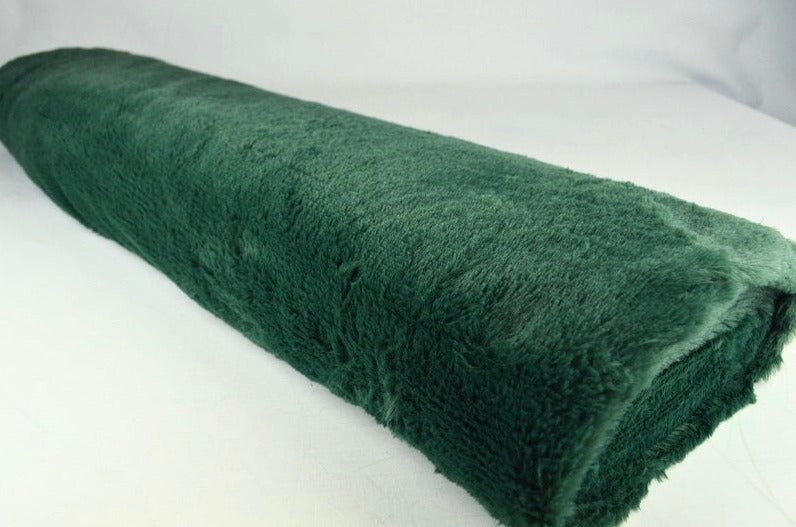 Mörkgrön mjuk plysch – 10 mm lugg & tvärsgående stretch (bild 2 av 5)