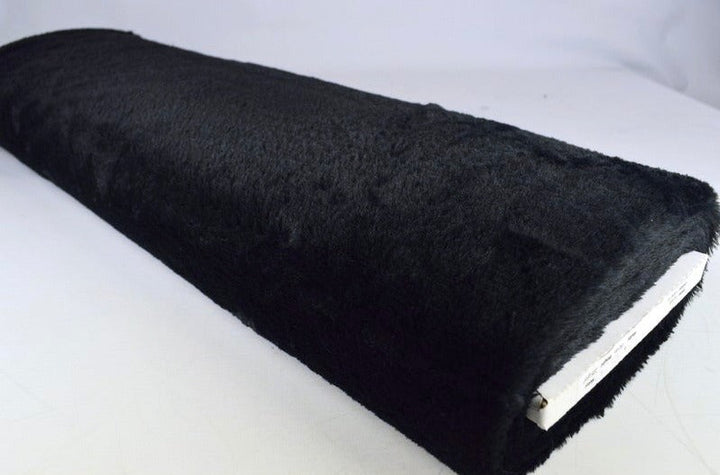 Svart mjuk plysch – 10 mm lugg & tvärsgående stretch (bild 2 av 5)
