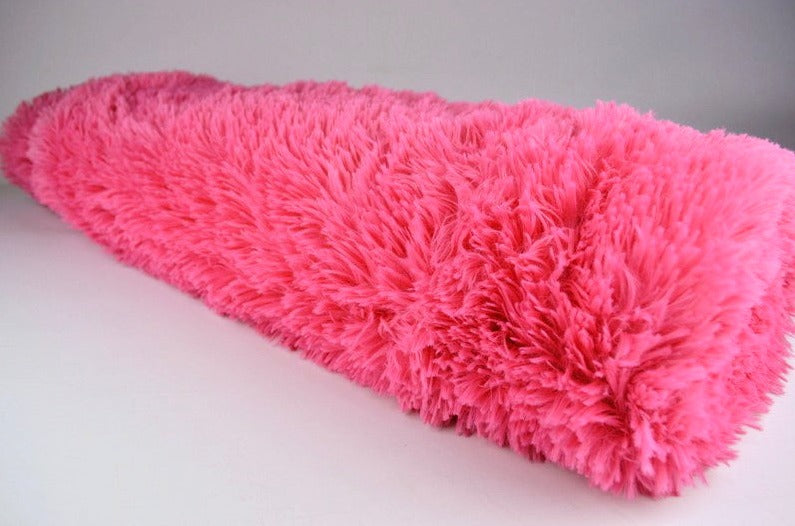 Pink långhårig plysch – 30 mm lugg & tvärsgående stretch (bild 2 av 5)