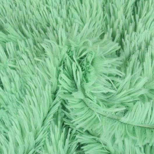 Mintgrön långhårig plysch – 30 mm lugg & tvärsgående stretch (bild 1 av 5)