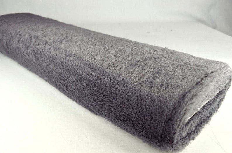 Mörkgrå mjuk plysch – 10 mm lugg & tvärsgående stretch (bild 2 av 5)