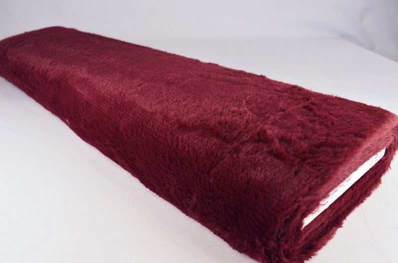 Bordeaux mjuk plysch – 10 mm lugg & tvärsgående stretch (bild 2 av 5)