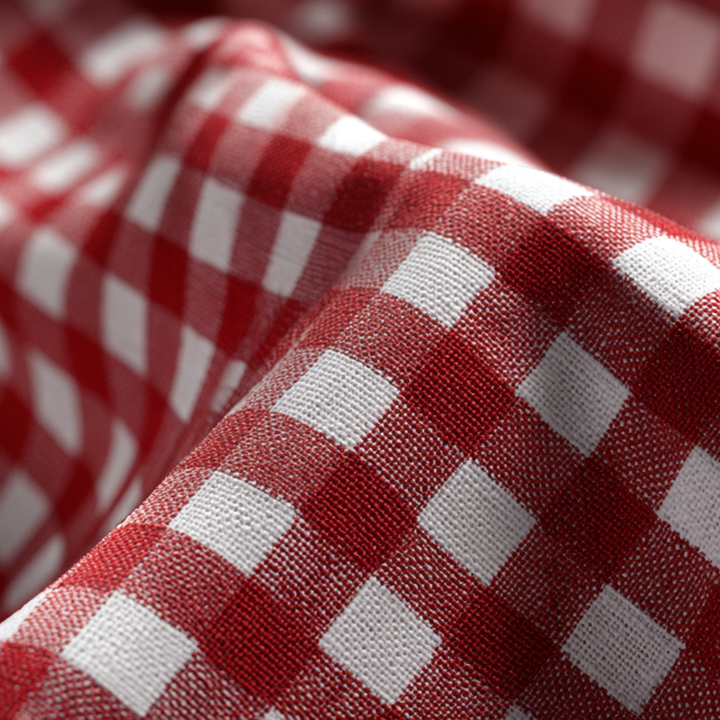 LJUSGRÖN GINGHAM RANDIGT BOMULLSTYG 6,5 MM – OEKO-TEX BOMULL, LÄTT & ANDNINGSBART