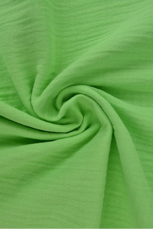 Limegrön double gauze musslin – mjuk & andningsbar (bild 1 av 5)