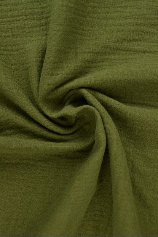 Mosgrön double gauze musslin – mjuk & andningsbar (bild 1 av 5)