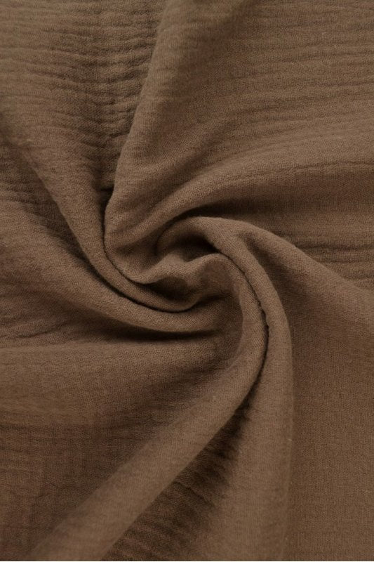 Brun double gauze musslin – mjuk & andningsbar (bild 1 av 5)