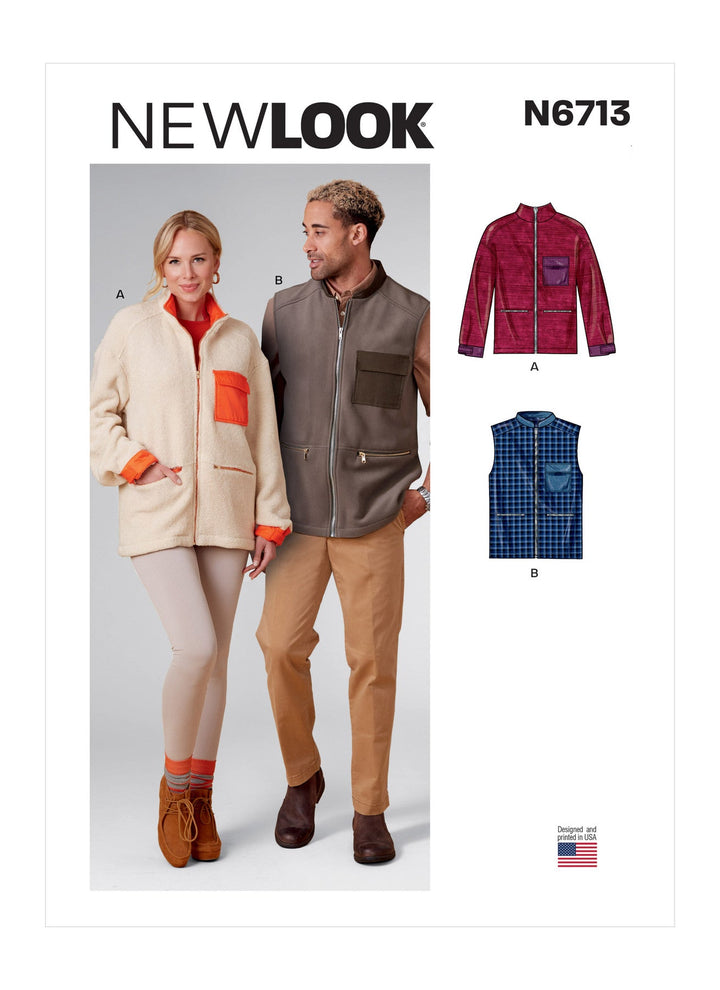 New look symönster till unisex dragkedjatröja eller väst (bild 1 av 3)