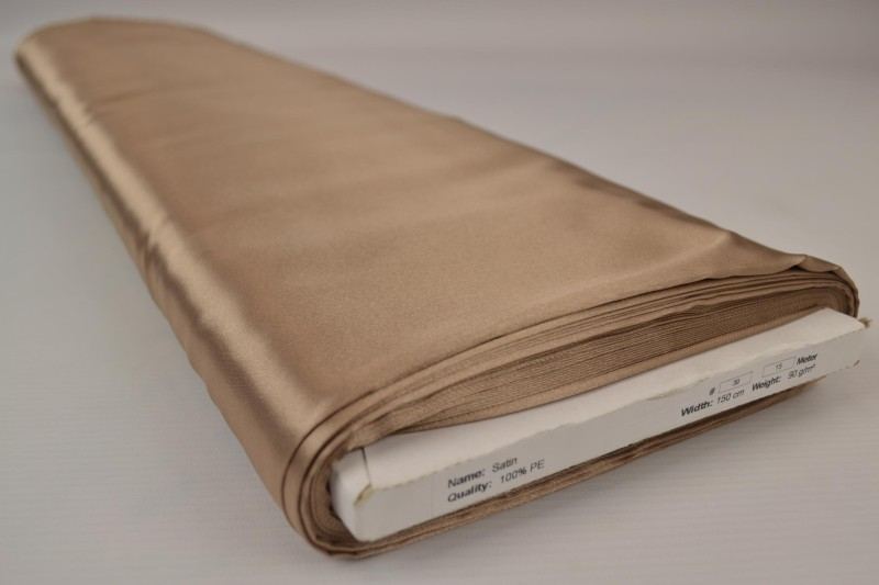Beige satin tyg – lätt & glansigt (bild 2 av 8)