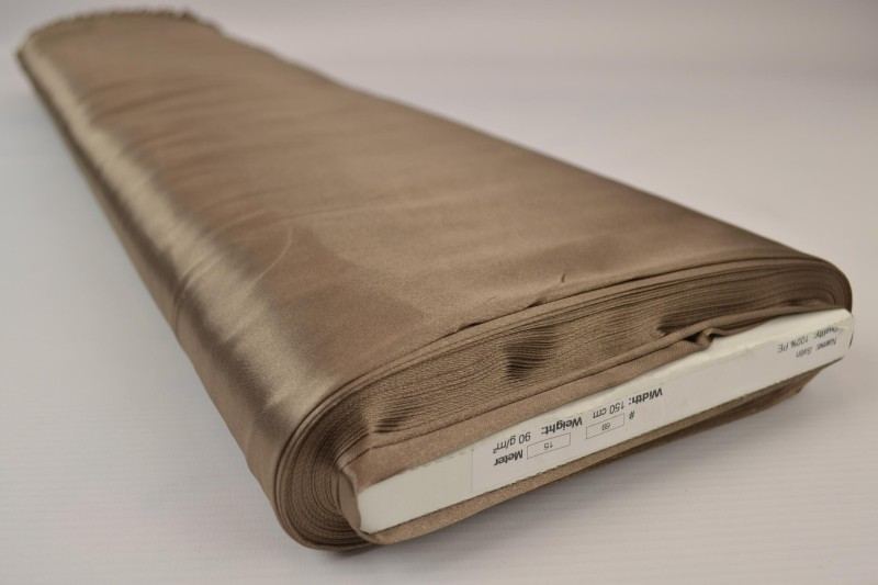Taupe satin tyg – lätt & glansigt (bild 2 av 8)