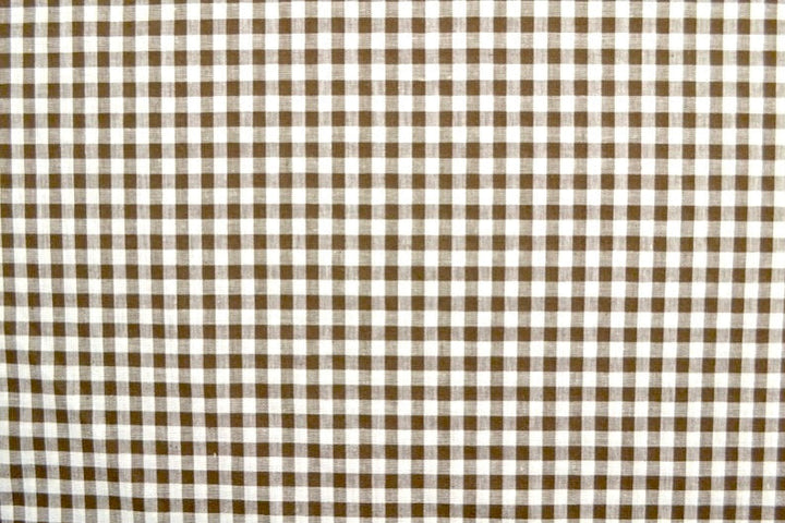 Bomullstyg med vichyrutor - vitt och brun, 7 mm (bild 3 av 9)