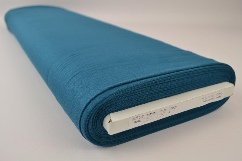 Mörk petroleumsblå viscose jersey tyg med stretch (bild 2 av 4)