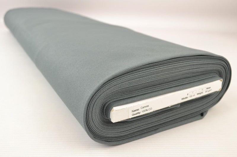 GRÅGRÖN BOMULLSCANVAS – TÄTT VÄVD 350 g/m², OEKO-TEX