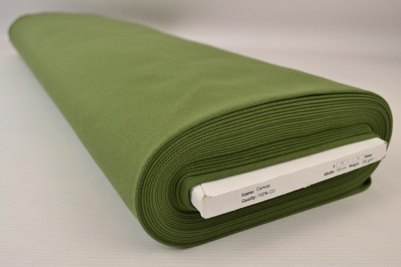 MOSSIG GRÖN BOMULLSCANVAS – TÄTT VÄVD 350 g/m², OEKO-TEX