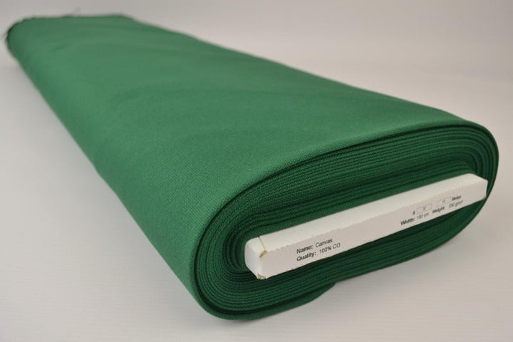 MÖRKGRÖN BOMULLSCANVAS – TÄTT VÄVD 350 g/m², OEKO-TEX