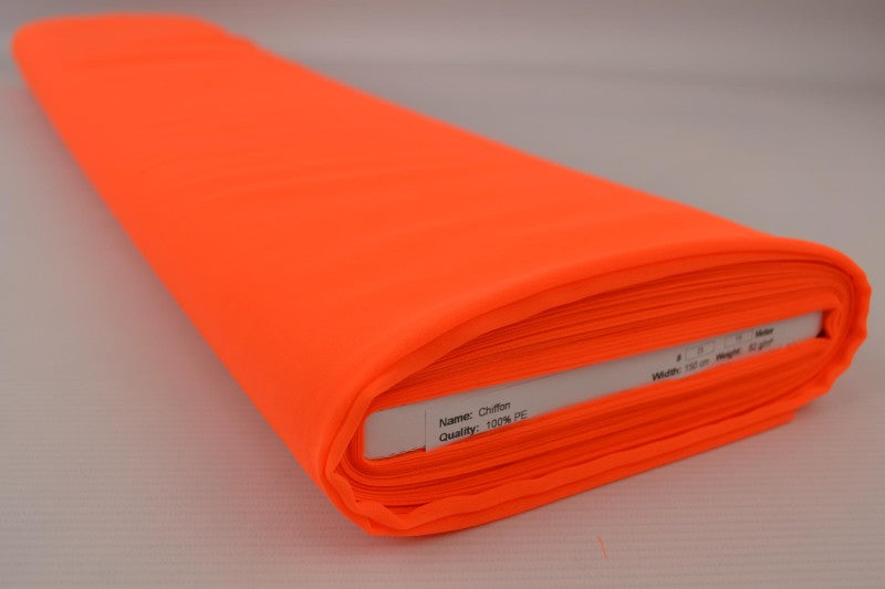 Mörk neon orange chiffong – lätt, transparent & med vackert fall (bild 2 av 7)