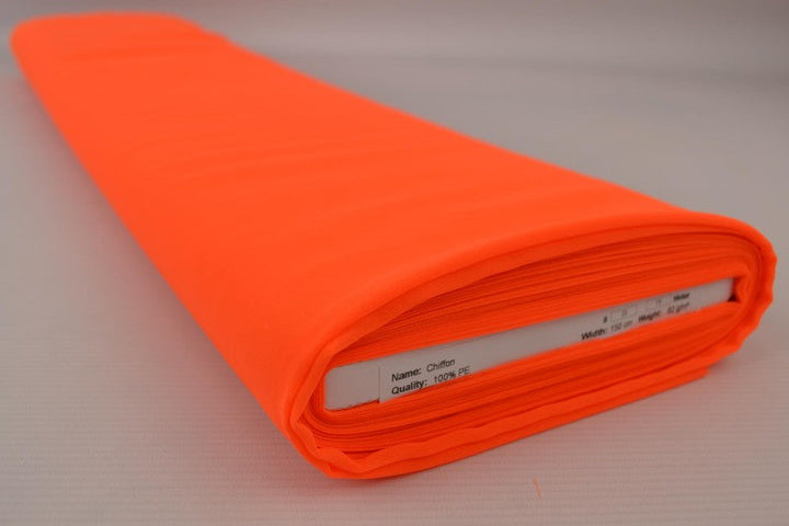 Mörk neon orange chiffong – lätt, transparent & med vackert fall (bild 2 av 7)