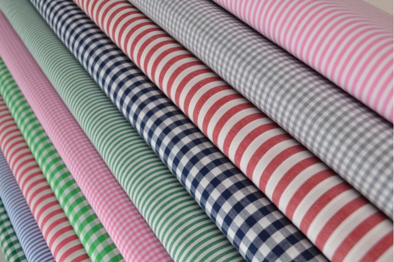 NAVY GINGHAM RUTIGT BOMULLSTYG 6,5 MM GINGHAM RUTOR – OEKO-TEX BOMULL, LÄTT & ANDNINGSBART