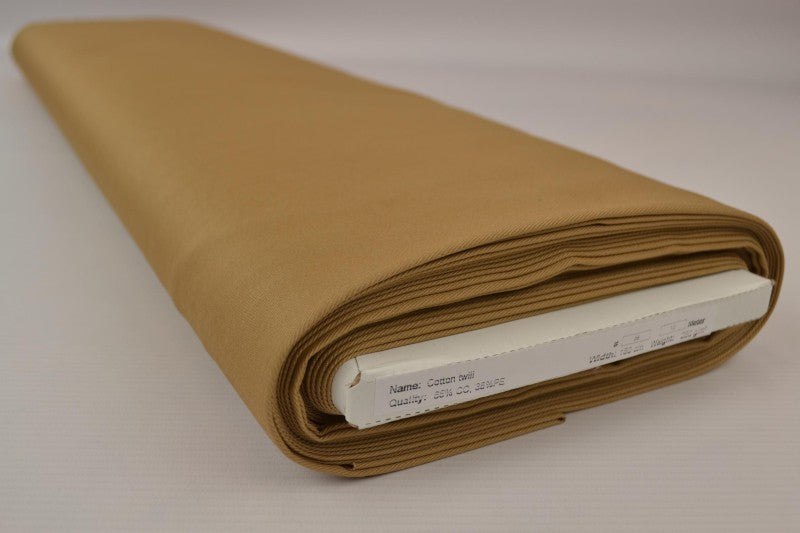 Beige bomullstwill – kraftigt och formstabilt tyg (bild 2 av 7)