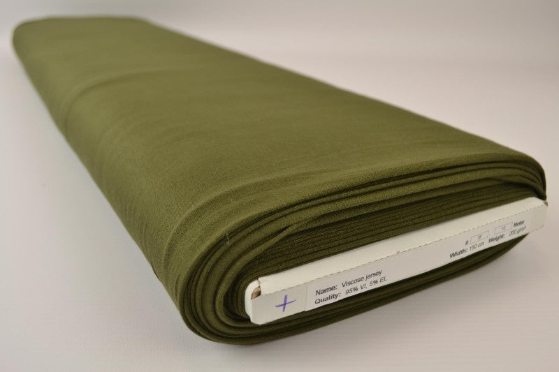 Mörk mosgrön viskosjersey – mjuk, andningsbar & elastisk (bild 2 av 4)
