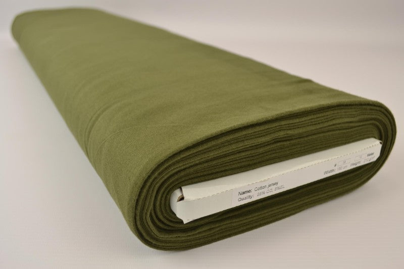Mörk mosgrön bomullsjersey – naturlig, andningsbar & stretchig (bild 2 av 7)