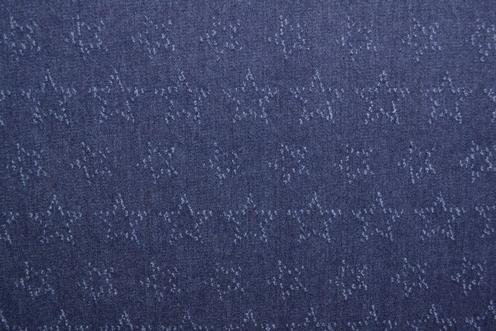 Mörkblå denimtyg med stjärnmönster – metervara till byxor & jackor (bild 3 av 8)