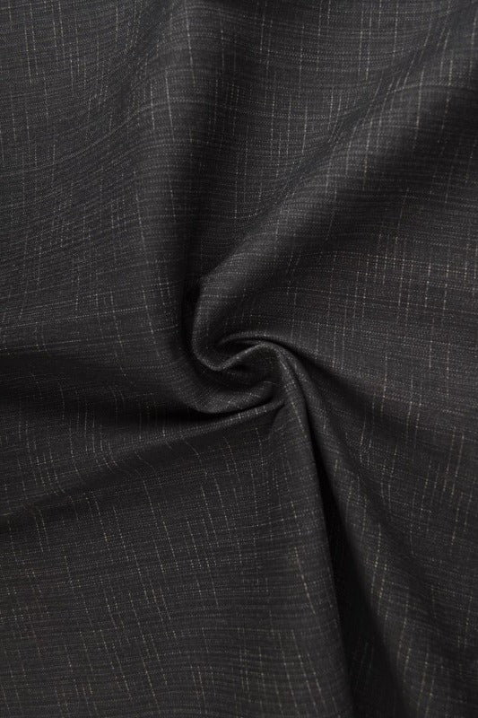 Svartmelerad otvättat denim med stretch – 370 g/m² (bild 1 av 9)