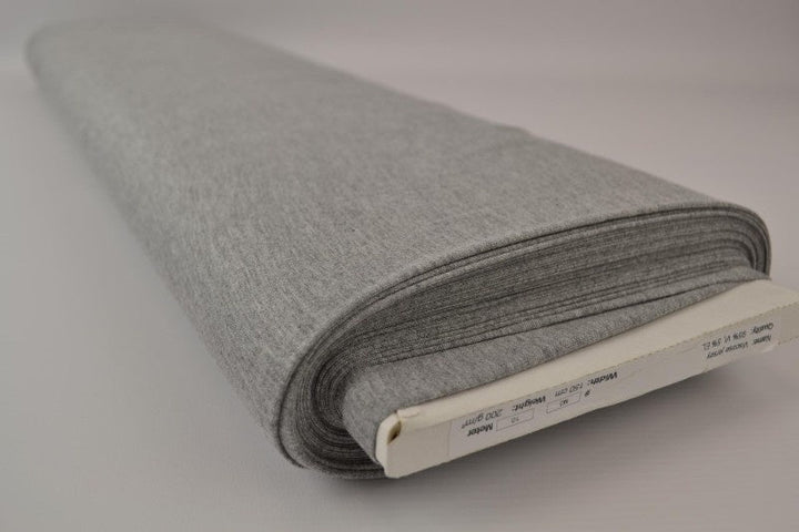 Grå melange viscose jersey tyg med stretch (bild 2 av 4)