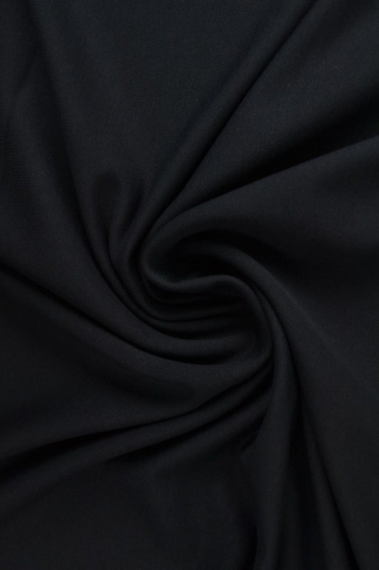 Svart french terry – mjuk bomullsstickad metervara med stretch (bild 1 av 5)