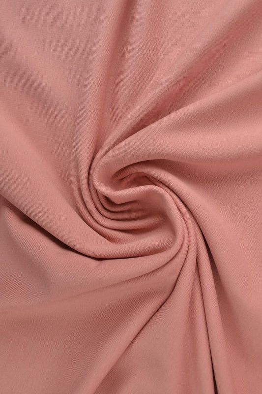 Vintage rosa french terry – mjuk bomullsstickad metervara med stretch (bild 1 av 5)