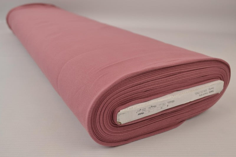 Mörk vintage rosa french terry – mjuk bomullsstickad metervara med stretch (bild 2 av 5)