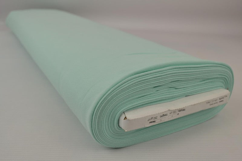 Mintgrön french terry – mjuk bomullsstickad metervara med stretch (bild 2 av 5)