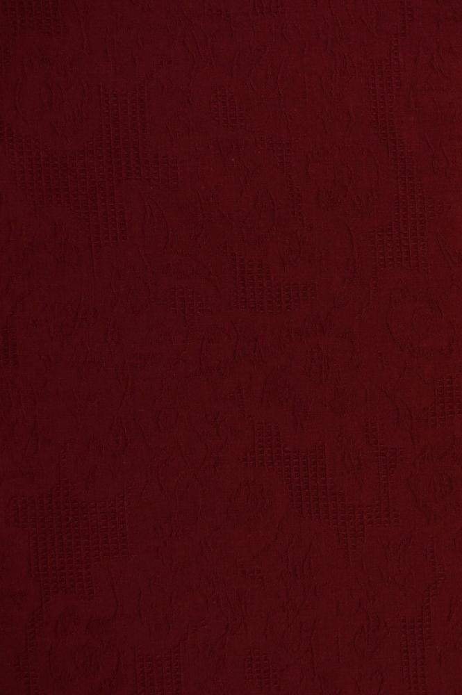 Bordeaux bomulls jacquard – våffelstruktur med blommotiv (bild 3 av 5)