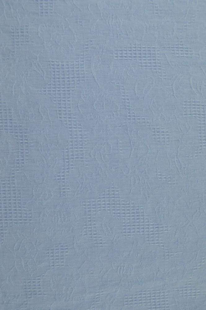Ljusblå bomulls jacquard – våffelstruktur med blommotiv (bild 3 av 5)