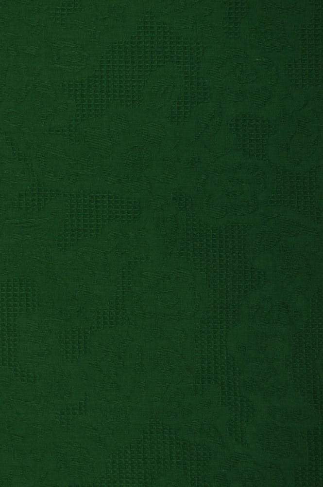 Mörkgrön bomulls jacquard – våffelstruktur med blommotiv (bild 3 av 5)