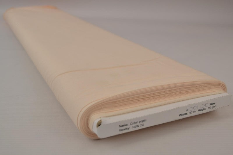 Beige bomullspoplin – tätt vävt bomullstyg (bild 2 av 10)