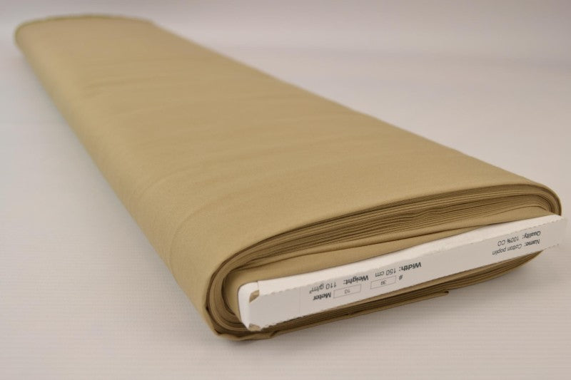 Vintage beige bomullspoplin – tätt vävt bomullstyg (bild 2 av 10)