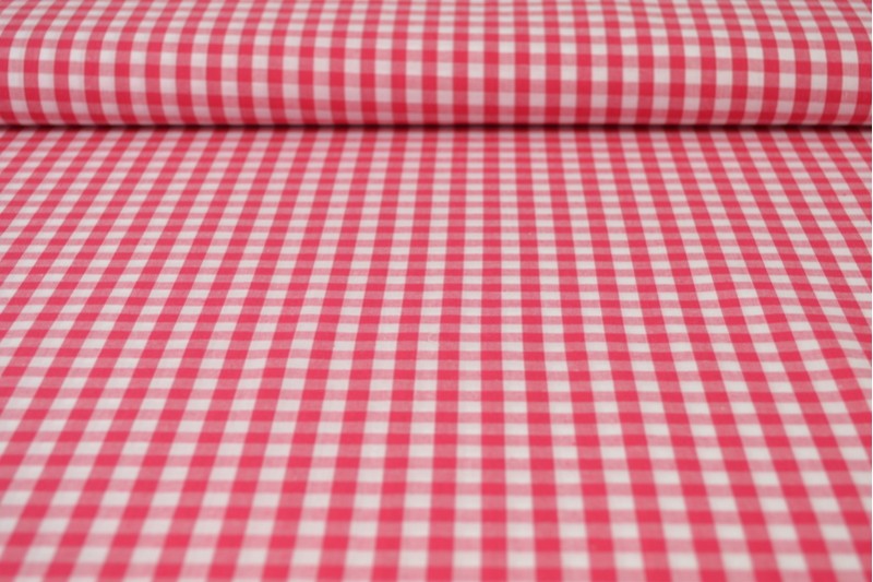 PINK GINGHAM RUTIGT BOMULLSTYG 6,5 MM GINGHAM RUTOR – OEKO-TEX BOMULL, LÄTT & ANDNINGSBART