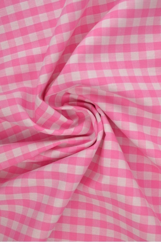 ROSA GINGHAM RUTIGT BOMULLSTYG 6,5 MM GINGHAM RUTOR – OEKO-TEX BOMULL, LÄTT & ANDNINGSBART