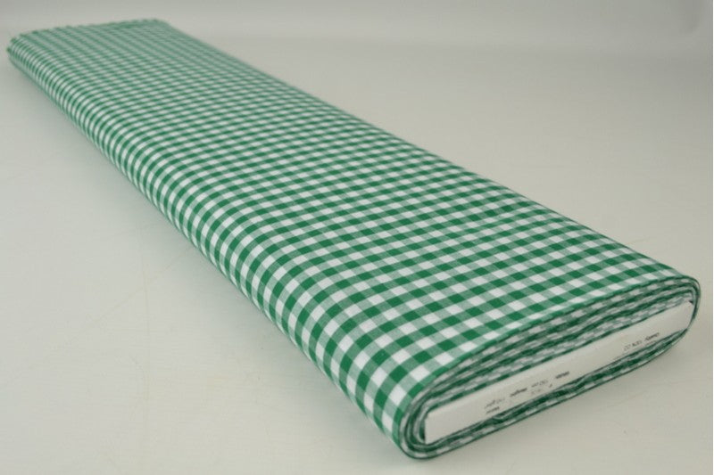 GRÖN GINGHAM RUTIGT BOMULLSTYG 6,5 MM GINGHAM RUTOR – OEKO-TEX BOMULL, LÄTT & ANDNINGSBART